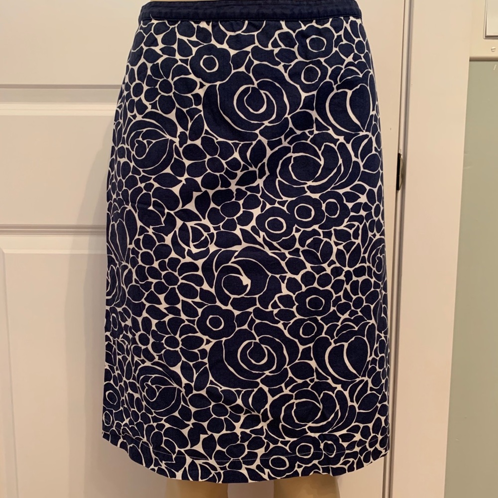 Boden printed cotton A-line skirt